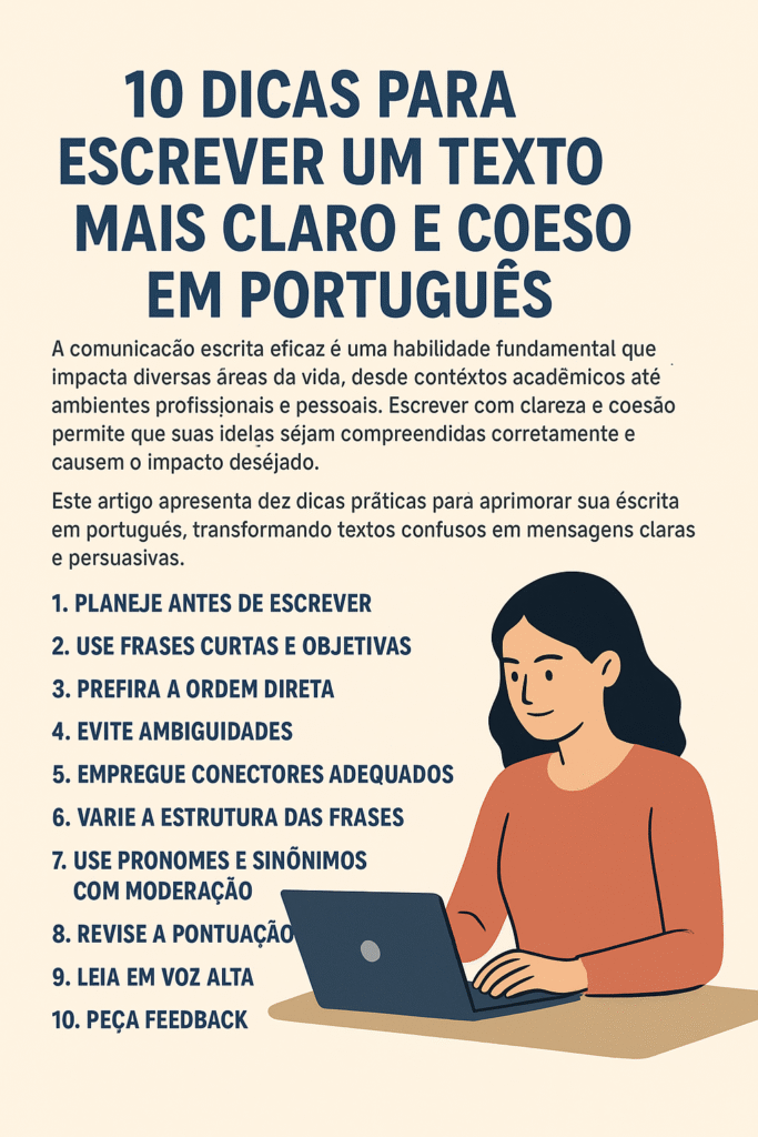 10 dicas para escrever um texto mais claro e coeso em português