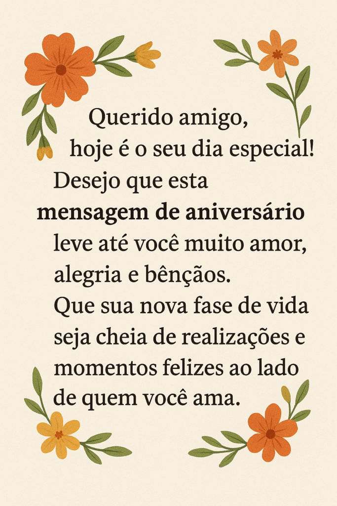 mensagem de aniversário