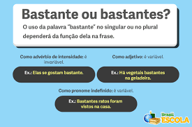 "Ilustração de um livro aberto com uma lupa ao lado, sobre um fundo bege, com o título 'Bastante ou Bastantes?' em letras grandes e o subtítulo 'O Guia Definitivo Para Nunca Mais Confundir' em letras menores."